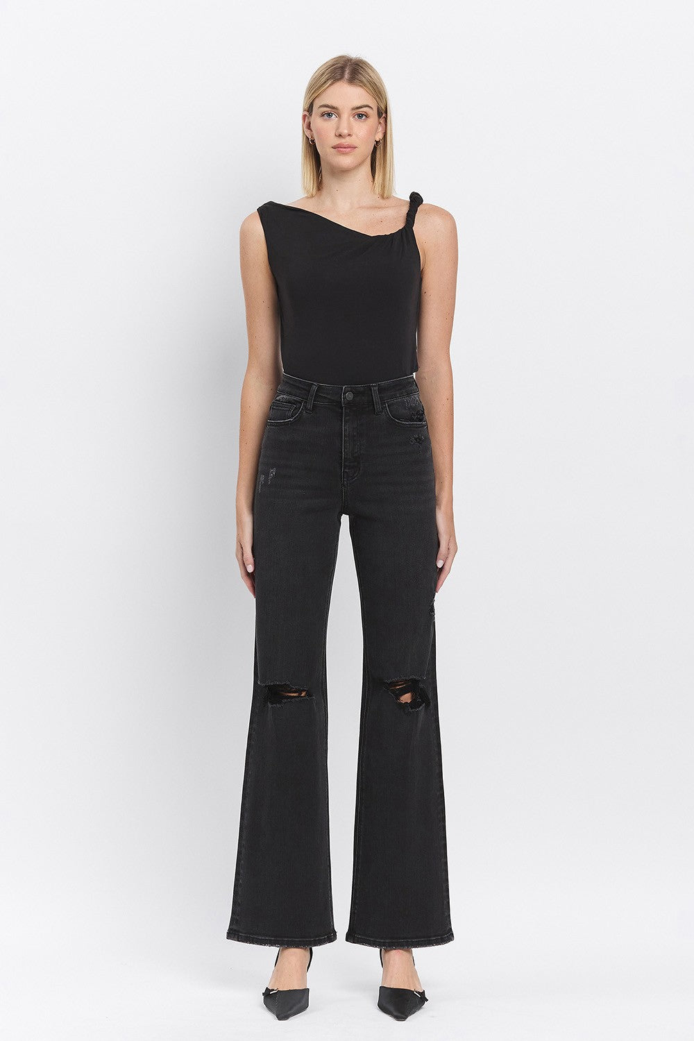 90'S Vintage Super High Rise Flare Jeans