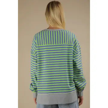 Stripe Comfy Casual Oversized Knit Top