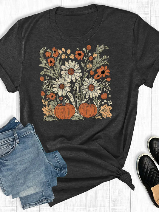 Retro Boho Floral Fall Graphic Tee