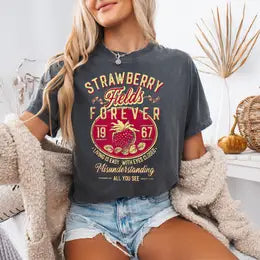 Comfort Colors Strawberry Fields Forever Retro Graphic Tee