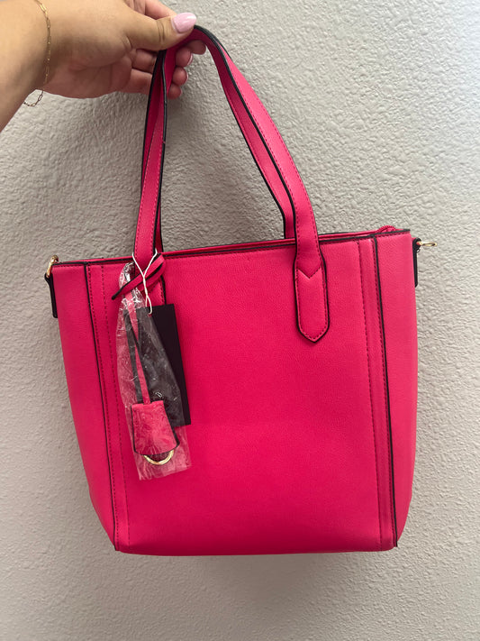 Hot Pink Closed Shoulder Hand Bag