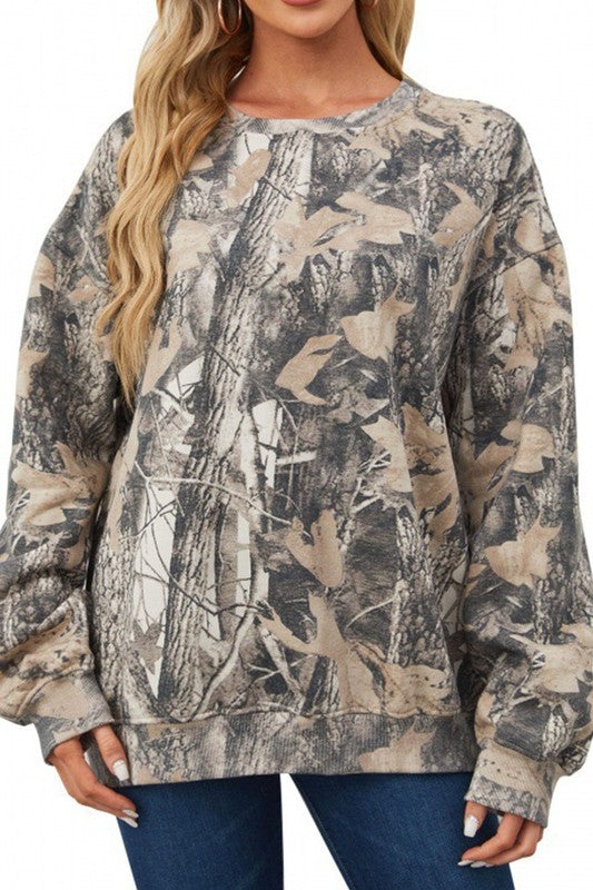 Camo Crew Neck Sweatshirt