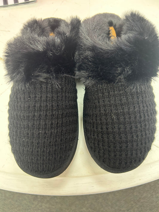 Black Fur Bootie Slippers