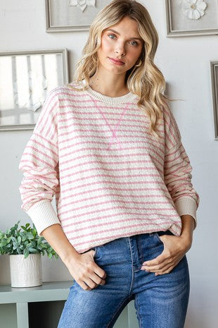 Stripe Pullover Sweatshirt