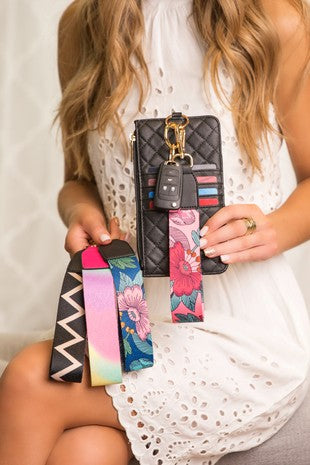 Quilted Credit Card Wallet Wristlet